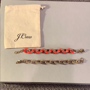 Lot of 2 - J. Crew Gold Pave Link Bracelets